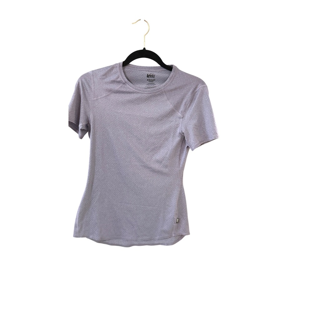 REI Co-op Womens XS‎ Purple Heathered Active T-Shirt Short Sleeve Hiking Top